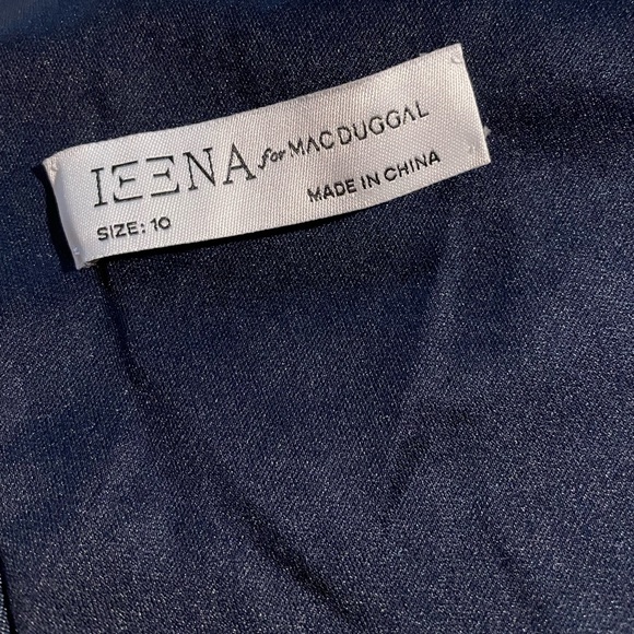 NWT Mac Duggal Stretch Jersey One Sleeve Gathered Waist Gown Dress Navy Size 10 - Picture 10 of 12